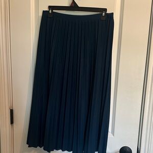 Women's Navy Pleated Maxi Skirt